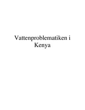 Kenyas vattenbrist | Gymnasiearbete
