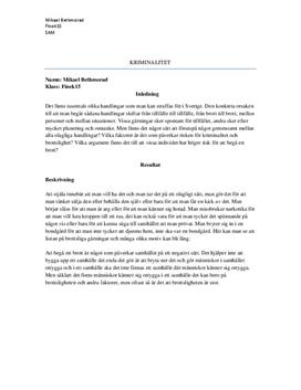 Kriminalitet | Kausalitetsanalys | Samhällskunskap 1b