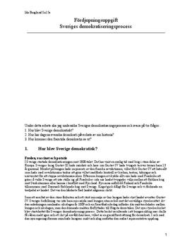 Sveriges demokratiseringsprocess | Fördjupningsuppgift