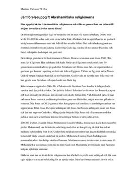 Abrahamitiska religioner | Jämförelse | Frågor och svar