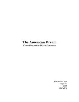 The American Dream | Fördjupningsarbete
