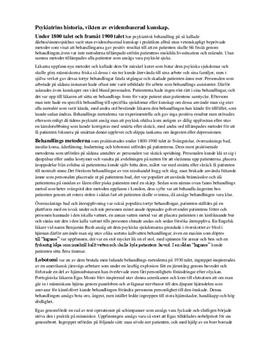 Psykiatrins historia | Fördjupningsuppgift