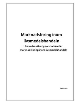 Marknadsföring inom livsmedelshandeln | Undersökning
