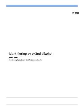 Identifiering av okänd alkohol | Labbrapport