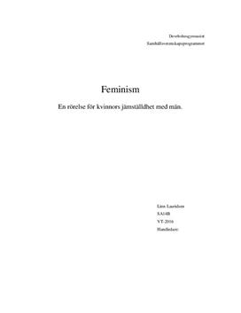 Kvinnors jämställdhet med män | Fördjupningsuppgift