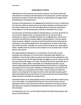 Nationalismens historia | Fördjupningsuppgift