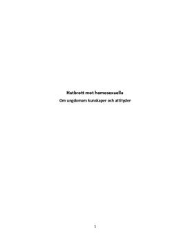 Hatbrott mot homosexuella | Rapport