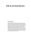 Fördjupningsarbete: Etik och moral på Internet - Netikett