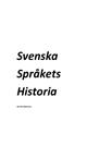 Svenska språkets historia | Fördjupningsarbete