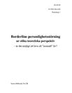 Borderline personlighetsstörning | Fördjupningsuppgift