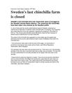 Sweden's Last Chinchilla Farm Closed | News article